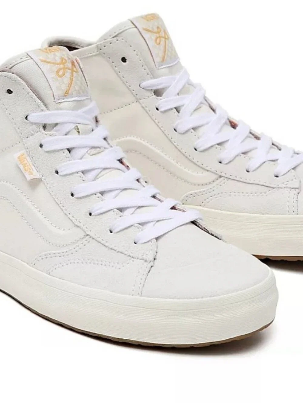 Vans Mid-Top Canvas Sneakers in Off-White